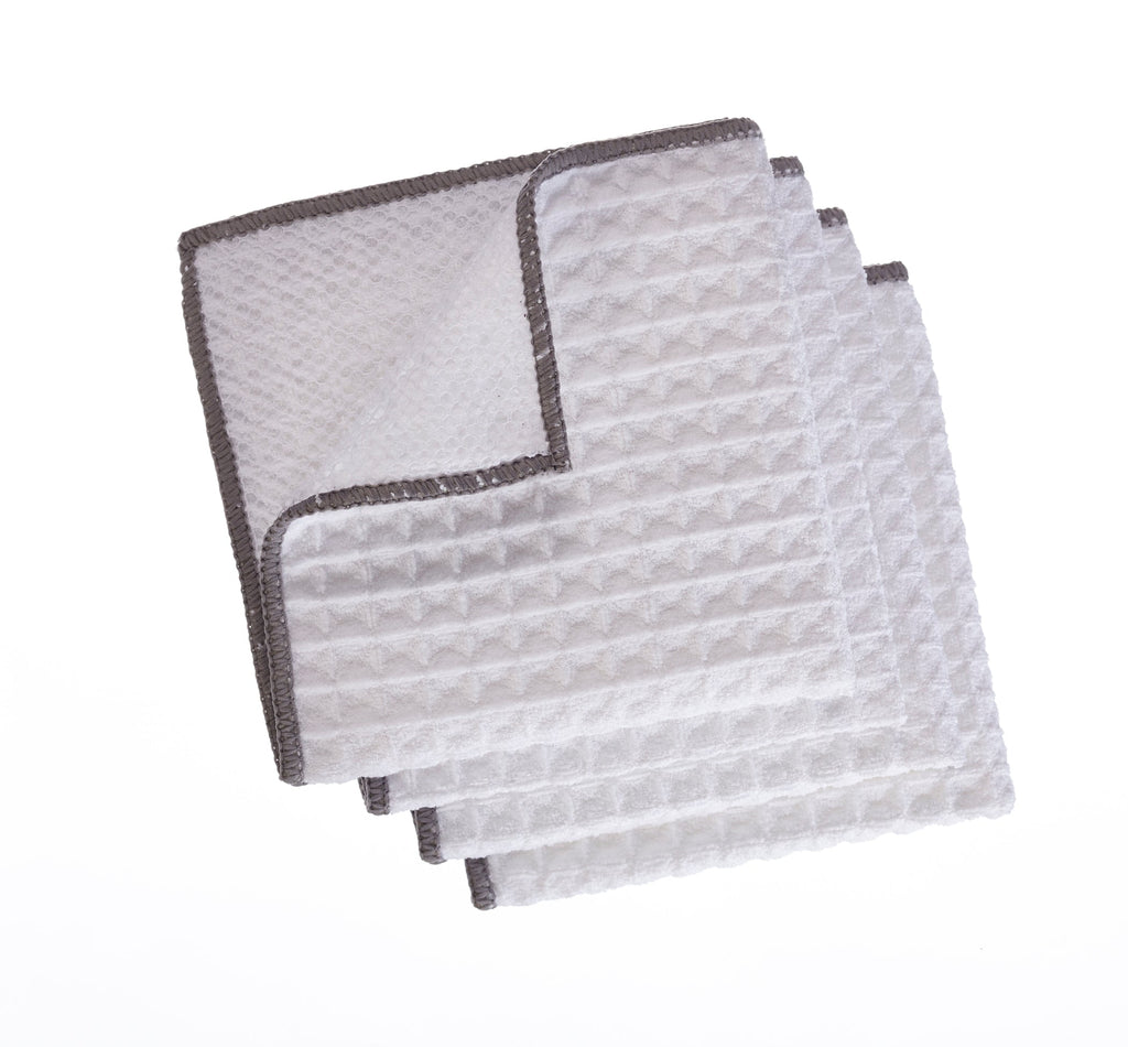 PADERNO Microfiber Dishcloth with Scrubber 4-Pack, Grey