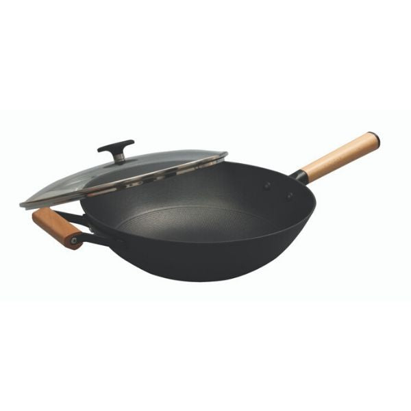 Classic Non-Stick Lightweight Cast Iron Wok, 32 cm