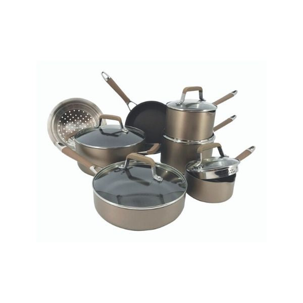 Classic 12-Piece Champagne Bronze Non-Stick Cookware Set