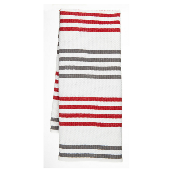 Basketweave Kitchen Towel 2-Pack, Red 