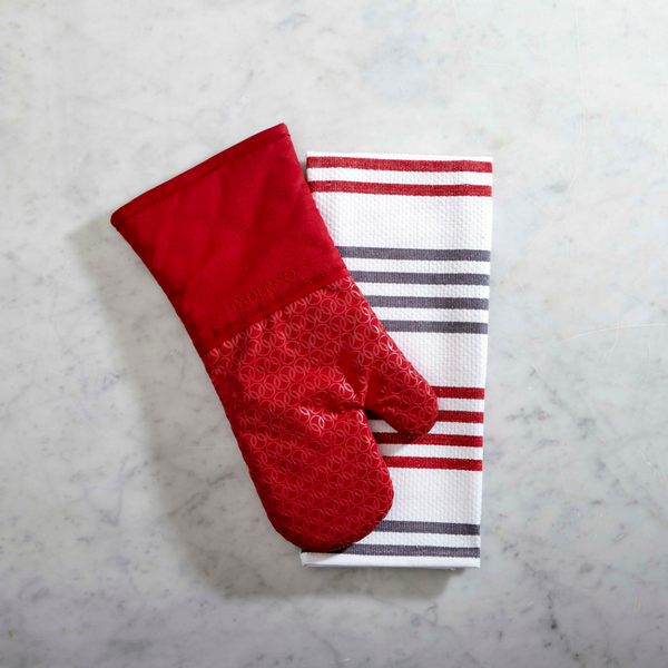 Basketweave Kitchen Towel 2-Pack, Red 